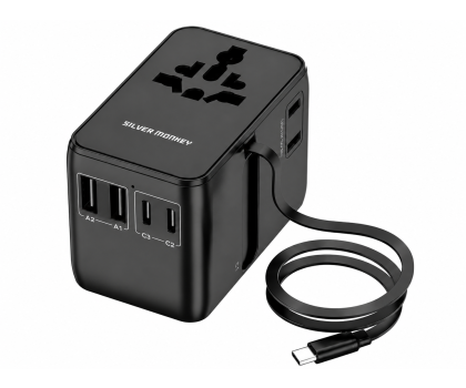 Adapter podrózny Silver Monkey Adapter podróżny Smart Travel 70W PD